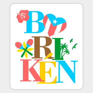 Puerto Rico Boriken Flag Caribbean Antilles Symbols Magnet